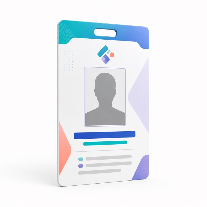 badge PVC perforé avec données variables