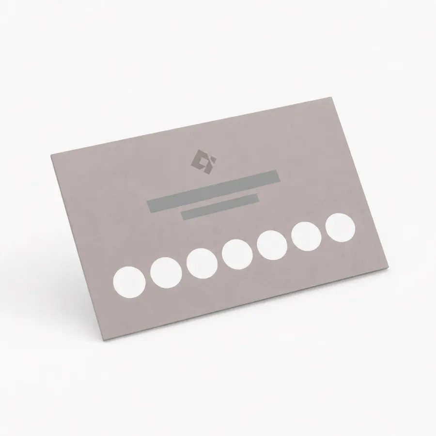 Carte de fidélité papier à tampons avec sept cases à remplir