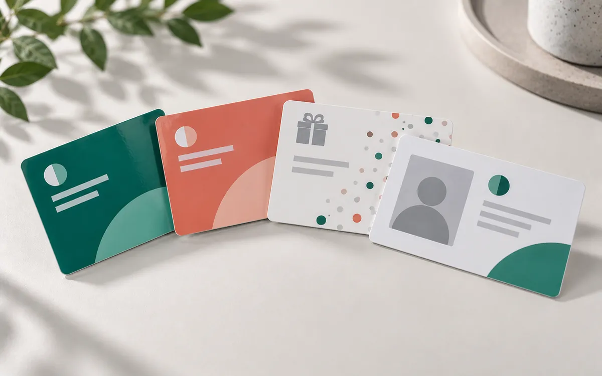 Cartes de fidélité, cartes cadeau et badge PVC imprimés pour les clients d’une agence