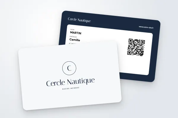 Design « Cercle Nautique » pour badge à commander en ligne (clubs de sport et associations, sceau élégant, marine)