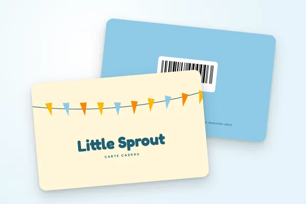 Design « Little Sprout » pour carte cadeau à commander en ligne (boutiques et commerces, guirlande de fanions, enfants)