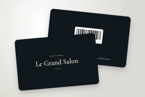 Design « Le Grand Salon » pour carte cadeau à commander en ligne (restaurants et cafés, classique, nuit et or)