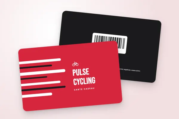 Design « Pulse Cycling » pour carte cadeau à commander en ligne (sport et bien-être, traits de vitesse, rouge)