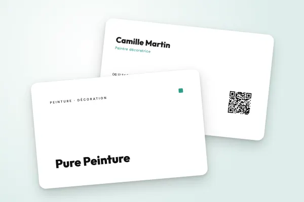 Design « Pure Peinture » pour carte de visite à commander en ligne (artisans et bâtiment, sobre, un seul accent)