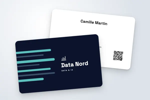 Design « Data Nord » pour carte de visite à commander en ligne (conseil et créatifs, traits de vitesse, turquoise)