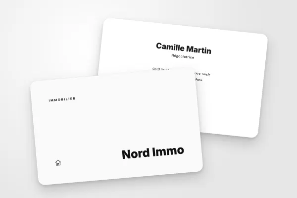 Design « Nord Immo » pour carte de visite à commander en ligne (immobilier, nom en bas à droite, épuré)