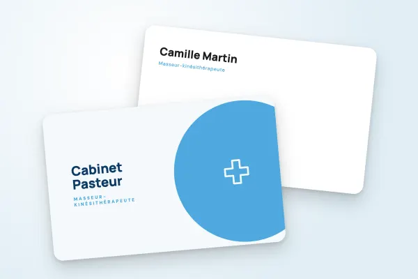 Design « Cabinet Pasteur » pour carte de visite à commander en ligne (santé et bien-être, grand cercle bleu)