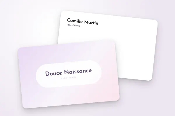Design « Douce Naissance » pour carte de visite à commander en ligne (santé et bien-être, dégradé pastel, pilule)