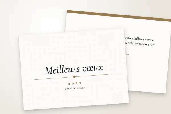 Design « Kerys Avocats » pour carte de vœux à commander en ligne (corporate, trame fine et filet, bronze · a6 (10 × 15 cm))