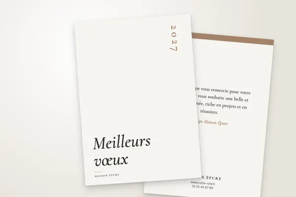 Design « Maison Épure » pour carte de vœux à commander en ligne (minimaliste, grand blanc, vertical · a6 (10 × 15 cm))