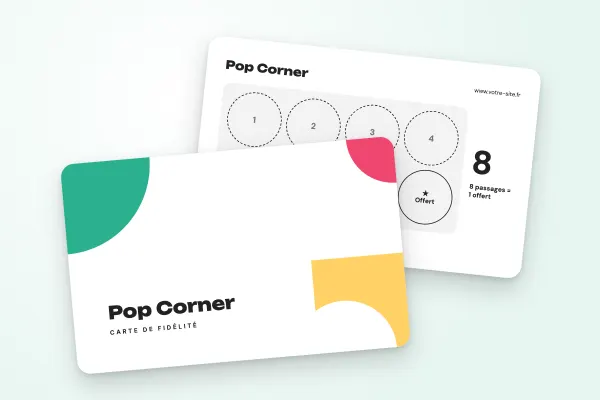 Design « Pop Corner » pour carte de fidélité à commander en ligne (boutiques et commerces, formes géométriques, acidulé)