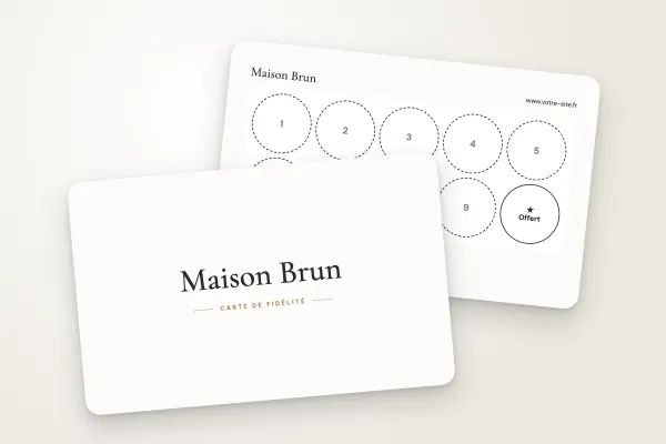 Design « Maison Brun » pour carte de fidélité à commander en ligne (beauté et coiffure, ornement, serif élégant)
