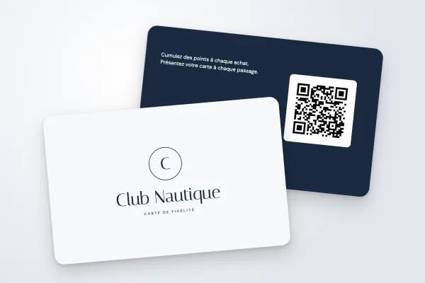 Design « Club Nautique » pour carte de fidélité à commander en ligne (sport et loisirs, sceau élégant, marine)