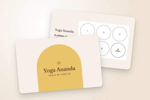 Design « Yoga Ananda » pour carte de fidélité à commander en ligne (sport et loisirs, arche, safran)